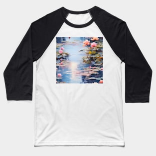 Monet Style Water Lilies 9 Baseball T-Shirt